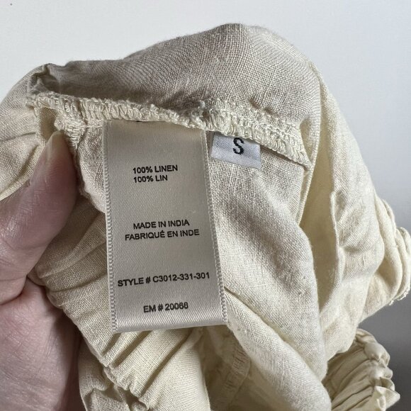 Cloth & Stone Boho Crop Linen Pants Women Small Distressed Chic Lagenlook Frayed - Picture 9 of 10